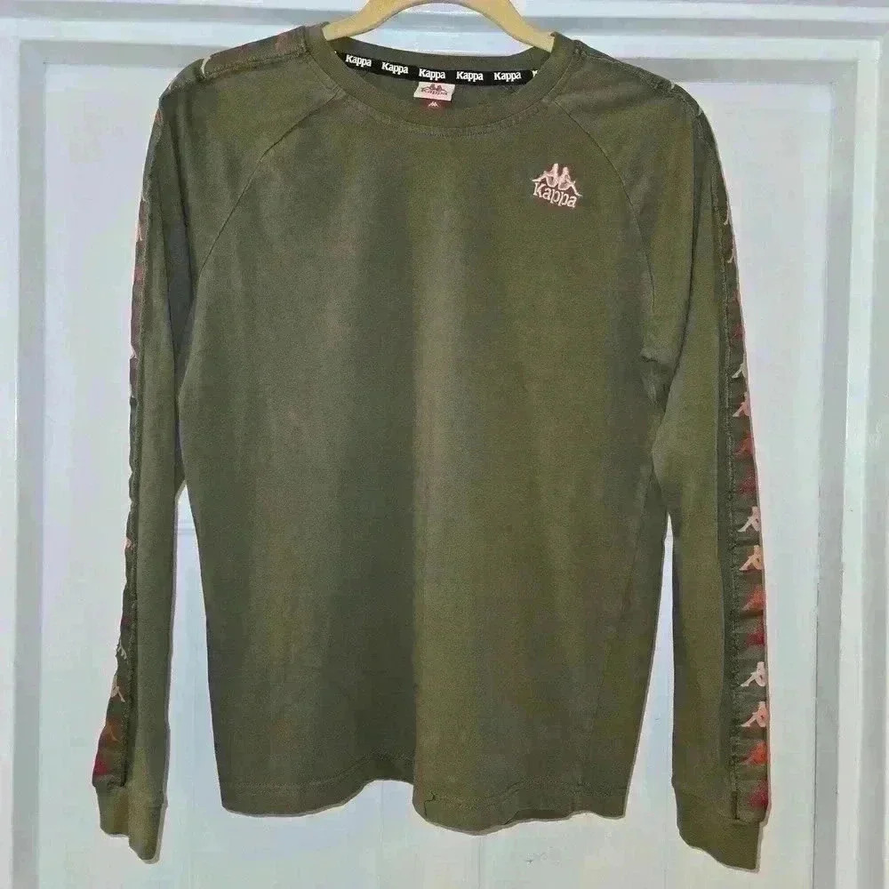 Kappa Mens 222 Banda Bones Long Sleeve Olive Green Size Small
